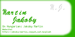 martin jakoby business card